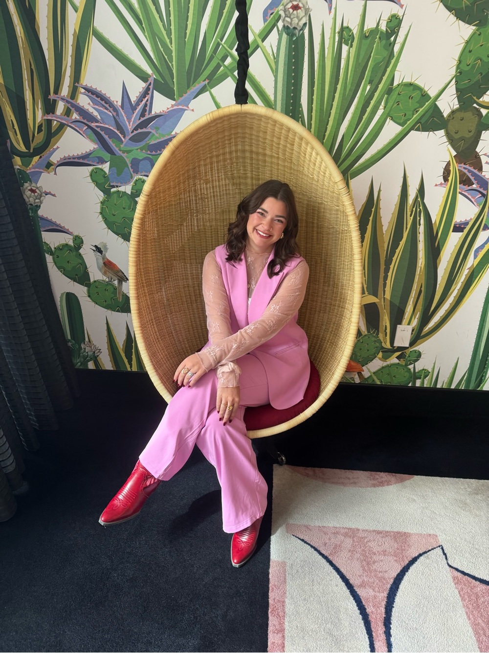 Sleeveless Pink Blazer Vest & Pants Set